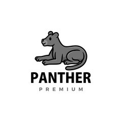 Poster - cute panther cartoon logo vector icon illustration