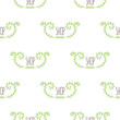 © Mari - Vector seamless pattern of green logo Shop Organic design template for natural, organic products. Isolated on white background.