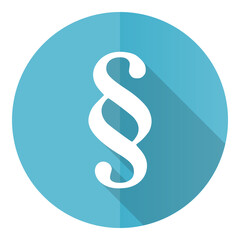 Poster - Paragraph vector icon, flat design blue round web button isolated on white background