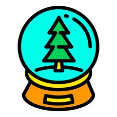 Poster - Christmas fir tree ball icon. Outline Christmas fir tree ball vector icon for web design isolated on white background