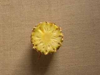 Yellow color cut ripe Pineapple