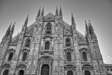 Wall Mural - Milan, Italy. Amazing view of Milano Duomo, the Cathedral at sunset