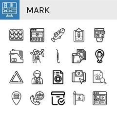 Canvas Print - mark icon set