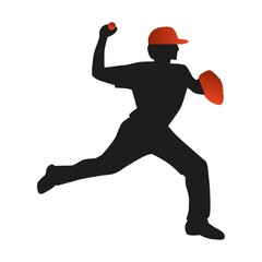 Sticker - silhouette of baseball player