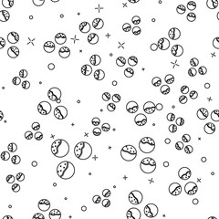 Black line Takoyaki icon isolated seamless pattern on white background. Japanese street food. Vector..