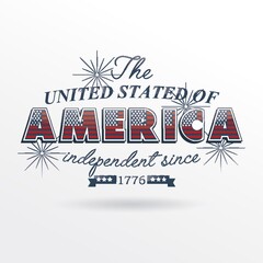 Wall Mural - usa independence day label