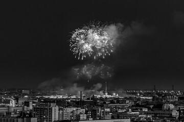 beautiful fireworks on the night of St. Petersburg