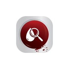 Sticker - blood drop with magnifying glass