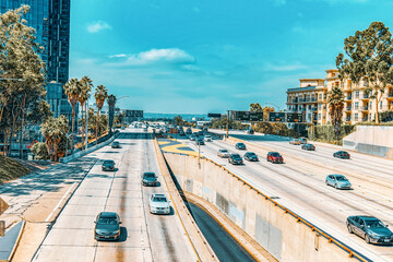 Wall Mural - View of the Downtown of Los Angelos, in the daytime.