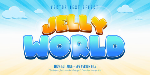 Wall Mural - Jelly world text, game style editable text effect