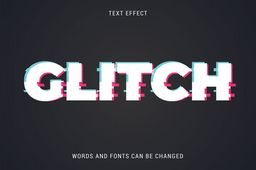 Wall Mural - glitch text effect 100% editable vector image