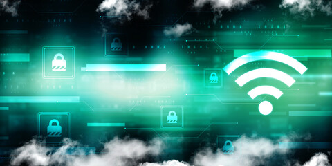 Poster - 2d illustration WiFi symbol sign