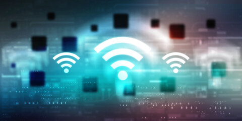 Poster - 2d illustration WiFi symbol sign