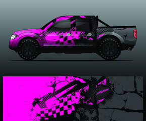 Wall Mural - truck and vehicle Graphic vector. Racing background for vinyl wrap and decal