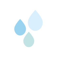 Sticker - water drops icon, flat style