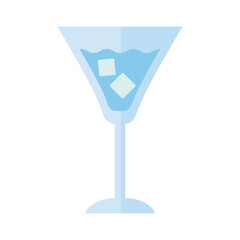 Poster - cup with water and ice cubes drink flat style icon