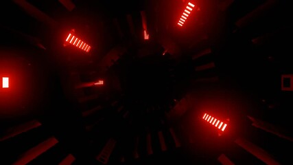 Wall Mural - hd video abstract energy tunnel looping with cinematic red lighting in space with rotating effect. s