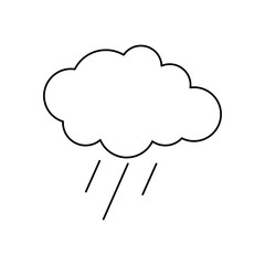 Wall Mural - rainy cloud icon, line style