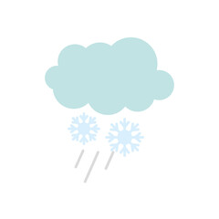 Wall Mural - cloud and snowflakes icon, flat style