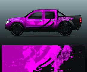 truck and vehicle Graphic vector. Racing background for vinyl wrap and decal