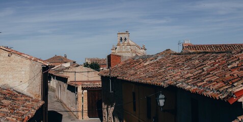 Canvas Print - Beautiful shot of the roofs in Uruena, Valladolid, Spain