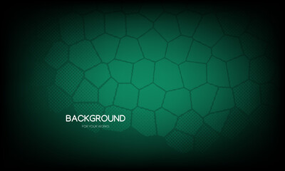 Aufkleber - Green gradient background with lines and dots pattern. Vector illustration.