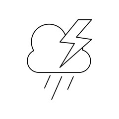 Wall Mural - weather concept, stormy cloud with thunder icon, line style