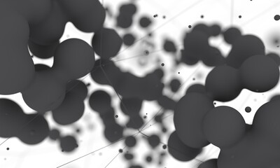 Wall Mural - molecule and communication background. lines and dots. concept of medical, technology, chemistry, sc