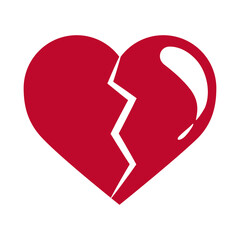 Sticker - broken love heart divorce feeling flat style icon