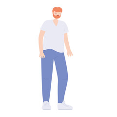 young man character cartoon standing isolated icon design