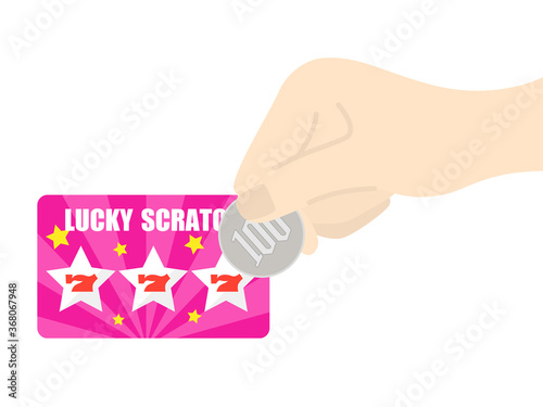 コインでスクラッチカードを削るイラスト Buy This Stock Vector And Explore Similar Vectors At Adobe Stock Adobe Stock