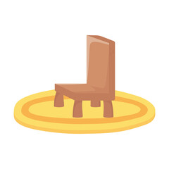 Sticker - wooden chair and carpet furniture decoration isolated icon design white background