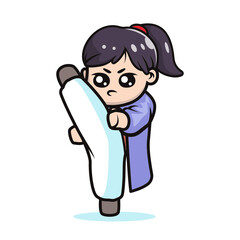 Cute kawaii Kung fu girl mascot design illustration