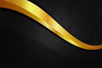 Elegant golden background wallpaper with mandala seamless pattern in black gold color