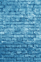 The Background Of The Old Blue Brick Wall For Design Interior And  Various Scenes Or As A Background For Video Interviews.