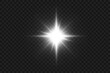 	
Star explodes on transparent background. Sparkling magic dust particles. Bright Star. The transparent shining sun, bright flash.