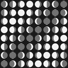 Seamless geometric pattern with Moon phases