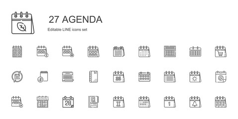 Wall Mural - agenda icons set