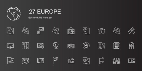 Poster - europe icons set