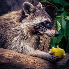 Canvas Print - Side view of a cute meerkat in a zoo