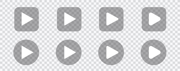 Poster - Play video sign. Play sign vector isolated on transparent background. Vector illustration