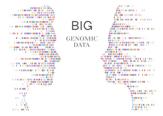 dna test infographic. big genomic data with people face. genome sequence map. vector illustration.