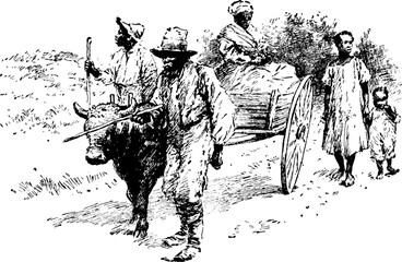 Wall Mural - Farmers, vintage illustration.