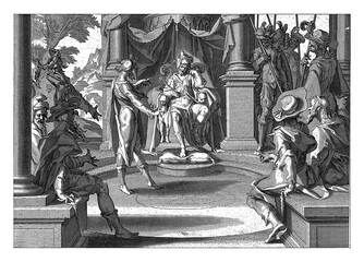 Wall Mural - Alexander the Great as judge, vintage illustration.