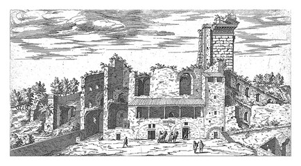 Wall Mural - Ruins on the Quirinale in Rome, vintage illustration.