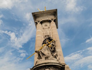 Column of Pont Alexandre III in Paris 