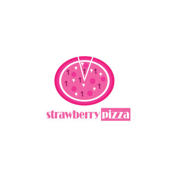 Unique pizza pink icon vector design template