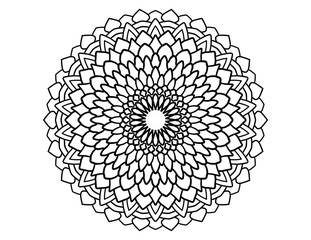 mandala zen flower - stencil for crayon coloring