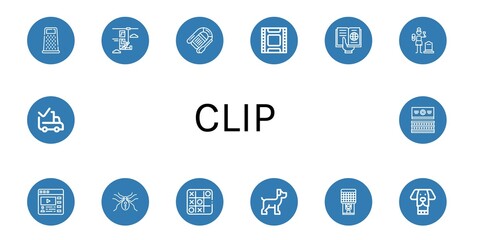 Wall Mural - clip simple icons set