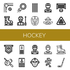 Poster - hockey icon set